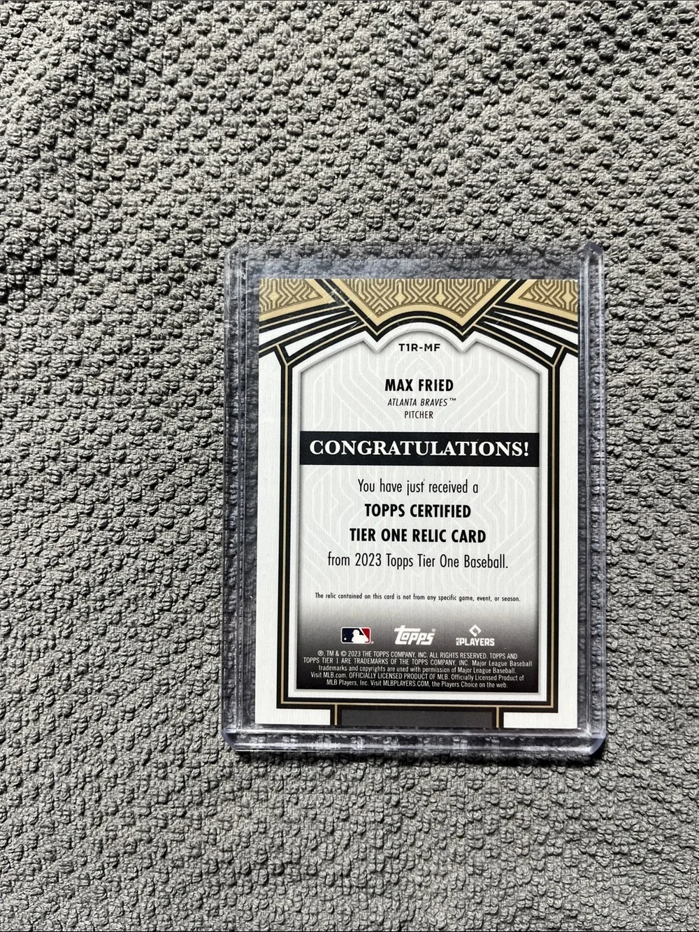 2023 Tier One Max Fried game used memorabilia /400 #TIR-MF